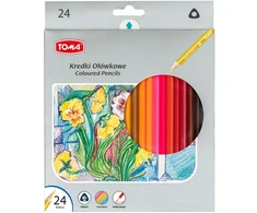 Toma spalvinami pieštukai, 24 spalvos, trikampiai