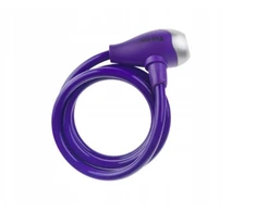 Tonyon TY-560 dviračio trosinė spyna violetinė 10x1200 mm su raktu