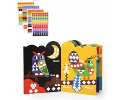 Tooky Toys Geometrinis kūrybinis lipdukų rinkinys Gyvūnai 12 Montessori scenų 3+