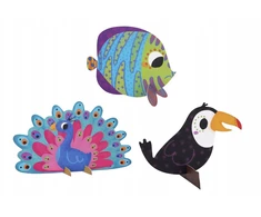 Tooky Toys Pompom Kūrybinis lipdukas vaikams Montessori Animals