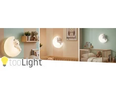 Toolight SIENINĖ LEMPUTA SIENINĖ LEMPUTA VAIKŲ KAMBARIAMS LED G180-W LOKIS MĖNULE