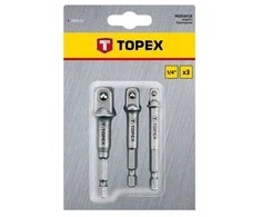 TOPEX Adapterių rinkinys galvutėms 1/4", 3/8", 1/2"