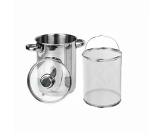 Topfann PUODAS ŠPARGŲ, MAkaronų, GRUNDČIŲ GRUVYTUVĖMS SU KOŠTUMU, 4L, DANGINIS, INDUKTINIS, DUJOS, PLIENAS