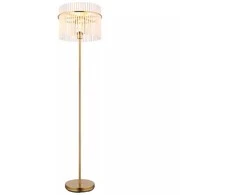 Toršeras GLOBO GORLEY, 1xE27, 60W, 230V, laidas 1,8m, metalas/stiklas, aukso sp, ø38x152cm