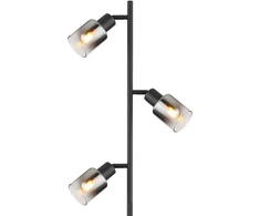 Toršeras GLOBO HUBERTUS, 3 x E14, 40W, 230V, metalinis, matinės juodos sp., ø23 x 154 cm