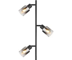 Toršeras GLOBO HUBERTUS, 3 x E14, 40W, 230V, metalinis, matinės juodos sp., ø23 x 154 cm