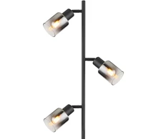 Toršeras GLOBO HUBERTUS, 3 x E14, 40W, 230V, metalinis, matinės juodos sp., ø23 x 154 cm