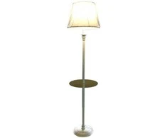 Toršeras su lentynėle Abby 40W E27 D35cm H155cm baltas
