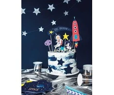 Party Deco Tortų papuošimai PartyDeco H9.5-24cm/7vnt. Space
