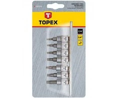 Torx Antgalių Rinkinys TOPEX 39D378 (7 vnt., T10-T40, 1/4"