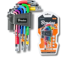 TORX TX 10-50 raktų rinkinys, 9 vnt., daugiaspalvis / trumpas, „pasidaryk pats“ HKT42-SH/B