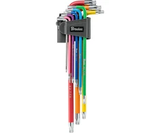 TORX TX 10-50 raktų rinkinys, 9 vnt., daugiaspalvis / ypač ilgas, „DIY-HKT42-EL/B“
