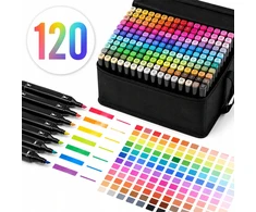 Touch Markery alkoholowe 120 vnt dwustronne pisaki flamastry torba etui komplektas