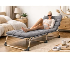 „Tourist Fishing Camp Bed“ sulankstomas šezlongas su čiužiniu 194 cm