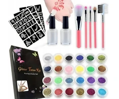 Toys DIDELIS TATUiruočių RINKINYS 222 ŠABLONAI GLITTER PLAUNAMAS DOVANA XXL