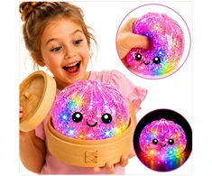 Toys GNIOTEK KUDULINIAI ŽAISLAI ŚQUISHY GLOWS BLOČIŲ KUDULINIAI SVĖTANTYS KOLDINIAI