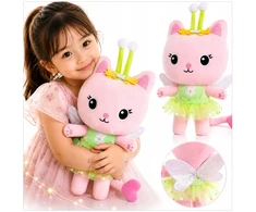 Toys KATINĖS NAMAS MASKOTAS GABI FAIRY PLIŠINIS ŽAISLAS 31cm RINKINYS IŠ PASAKOS GLOBENIS
