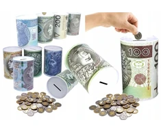 Toys METALOWA SKARBONKA PUSZKA 500 PLN ZŁ OSZCZĘDZANIE