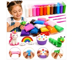 Toys SUPER CAY PLASTICINE MOLIS POLIMERINĖ PUTOS 12 SPALVŲ KŪRYBINGOS