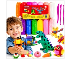 Toys SUPER MOLIO PLASTICINAS PUTOLIS MOLIS MEGA DIDELIS SENSORY + AKC 12 SPALVŲ