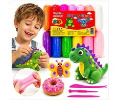 Toys SUPER MOLIO PLASTICINAS PUTOLIS MOLIS MEGA DIDELIS SENSORY + AKC 12 SPALVŲ