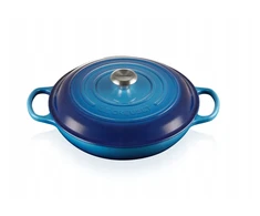 Tradicinis apvalus ketaus puodas Le Creuset 3,5 L 30 cm mėlynas