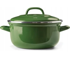 Tradicinis emaliuoto plieno puodas 24 cm žalias BK Holland Indigo 4,2l