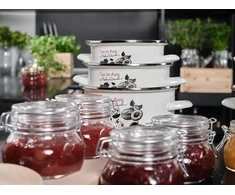 Tradicinis ENAMEL puodas Emalia Pleszew Fruits 4,8L 22cm su geležiniu apvadu