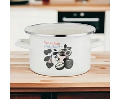 Tradicinis ENAMEL puodas Emalia Pleszew Fruits 4,8L 22cm su geležiniu apvadu