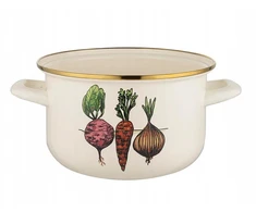Tradicinis ENAMEL puodas Emalia Pleszew Warzywka 2L 16CM 9634