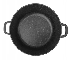 TRADICINIS MARMURINIS PUODAS AUKŠTIS 10L INDUKCINĖS DUJOS 28 cm JUODOS