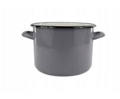 Tradicinis pilkai emaliuotas puodas Elo-Pol 6L, 22cm aukščio