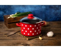 Tradicinis puodas Metalac Dots on red 2 l