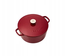 Tradicinis puodas su dangčiu Gerlach Natur Iron Induction Ketaus 5L Burgundy