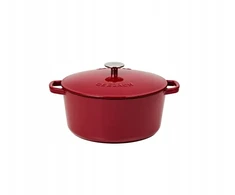Tradicinis puodas su dangčiu Gerlach Natur Iron Induction Ketaus 5L Burgundy