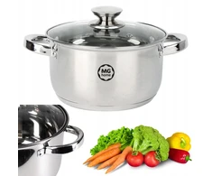 Tradicinis puodas su stikliniu dangteliu MG Home 16cm 1,8L nerūdijančio plieno.
