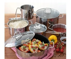 Tradicinis sidabrinis plieno puodas su dangteliu, 24 cm, 5,8 litro, Elo Citrin