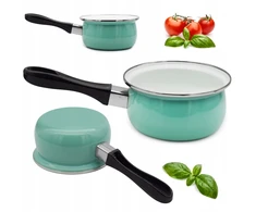 Tragar Emaliuotas 14cm 0.9l seledininis puodas su rankena