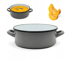 Tragar Emaliuotas puodas 20cm, 2.5l, pilkas, su rankenomis