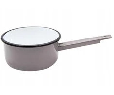 Tragar Tradicinis 16 cm emaliuotas plieno puodas su rankena pilkas puodas 1,3 l