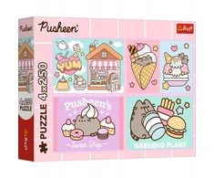 Dėlionė Trefl DĖLĖ 4 x 250 vienetų MEET PUSHEEN, 4 galvosūkiai vaikams nuo 12 m.