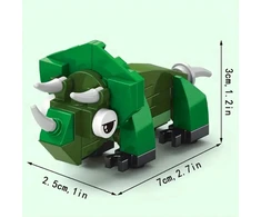 Trifox Blocks 45 el dinozauras iš blokelių blokelių vaikams dinozauras Triceratops 005