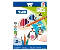Trikampiai pieštukai 18 spalvų Milan
