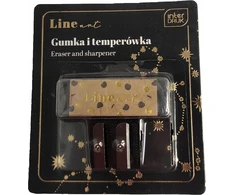 Trintukas ir drožtukas Interdruk Line Art, juodas, geltonas, auksas