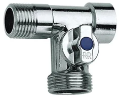 Trišakis skalbimo mašinos ventilis RR 259, 1/2x 3/4"x 1/2", išor/išor/vid