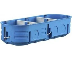 Simet Trivietė instaliacinė dėžutė į gipso kartoną 210x68x45mm, 960 °C, IP20, mėlynos sp.