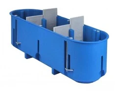 Trivietė pagilinta dėžutė į gipso kartoną 210x68x63mm, 960 °C, IP20, mėlynos sp.