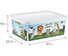 TRP Pojemnik 12 L pudełko na maskotki zabawki klocki SAFARI BEZ BPA