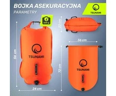 TSUNAMI 2 viename oranžinis sausas kišeninis plaukimo plūduras