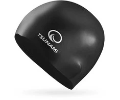 TSUNAMI PRO unisex plaukimo kepuraitė, juoda